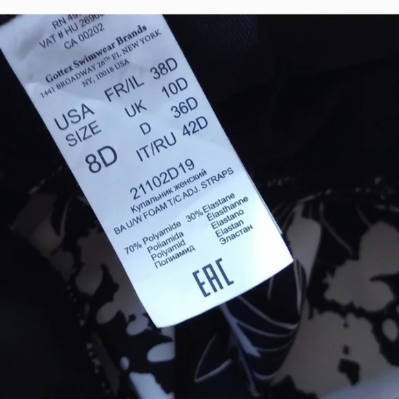 Gottex black and white tropical one piece swimsuit - Picture 9 of 13